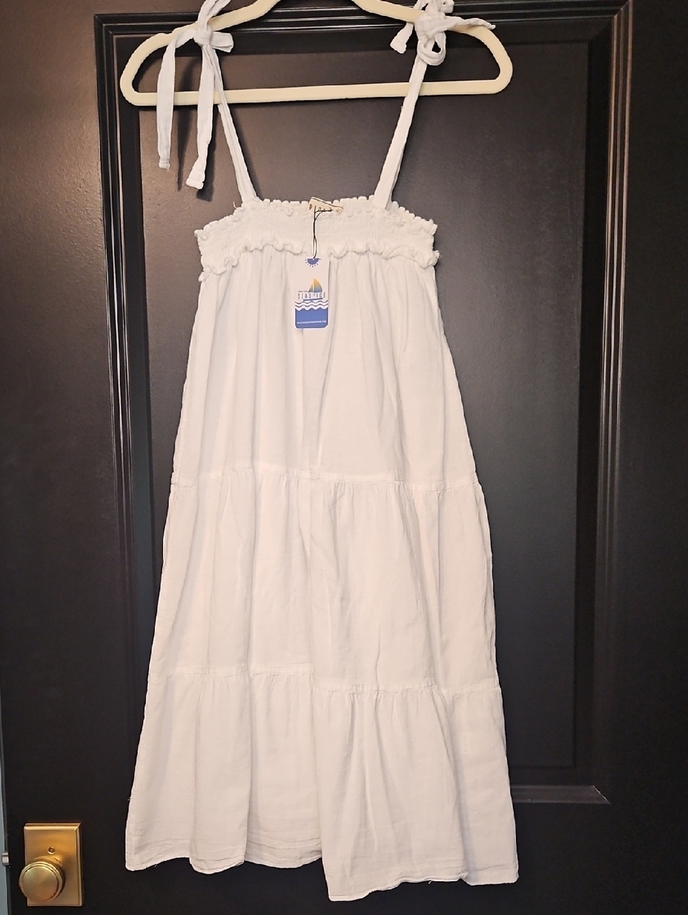Seaspice White Tiered Smock Sundress Vacation Swimcover NWT Girls XL